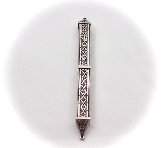 filigree yemenite silver mezuza