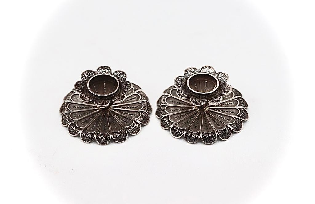 silver candle holders