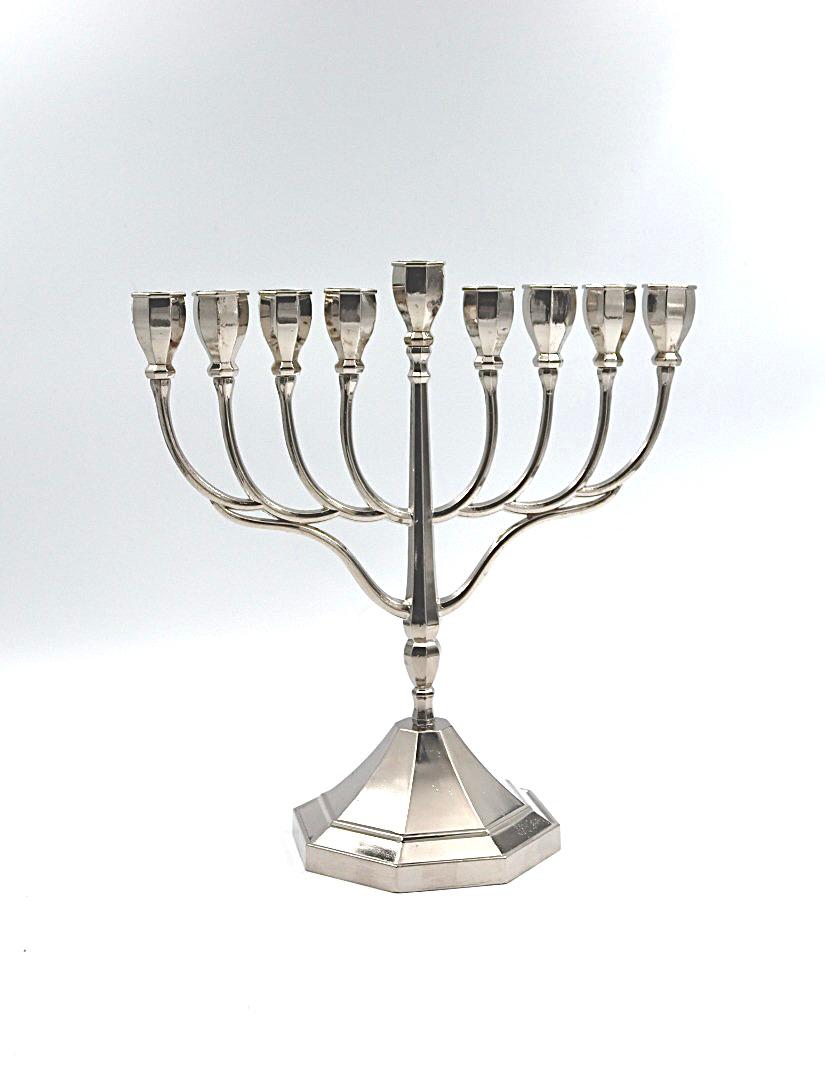 Menorah made of silver plated metal