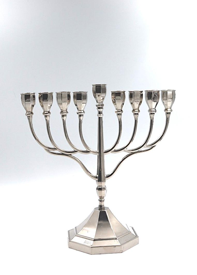 Menorah made of silver plated metal