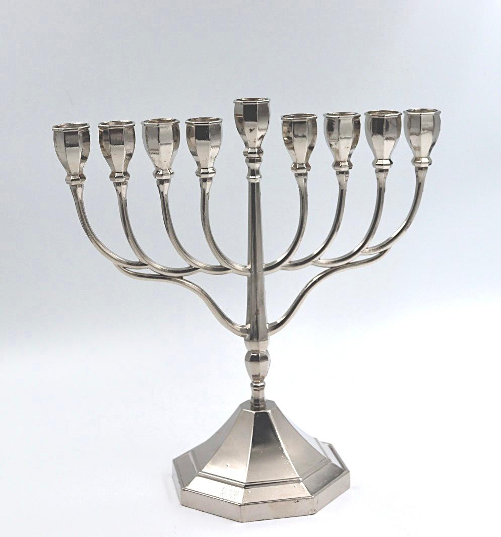 Menorah made of silver plated metal