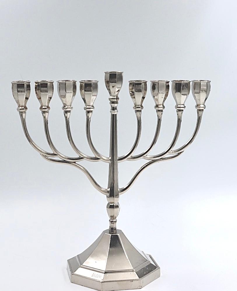 Menorah made of silver plated metal