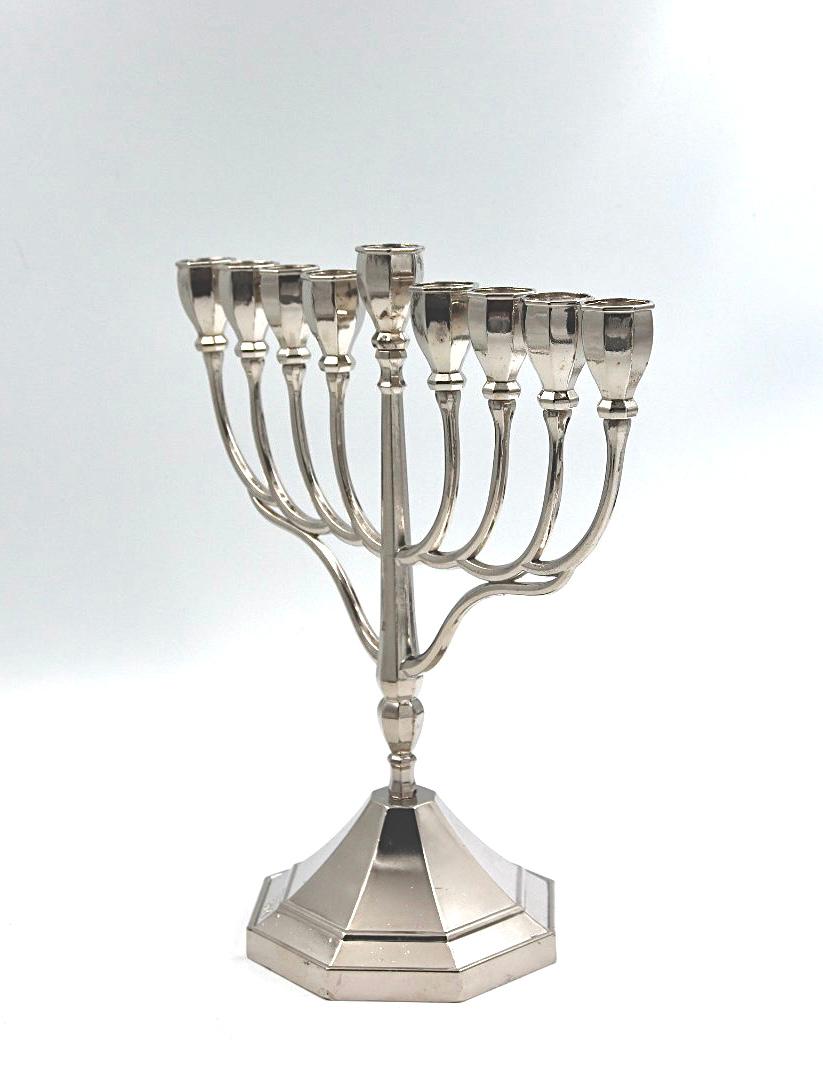 Menorah made of silver plated metal