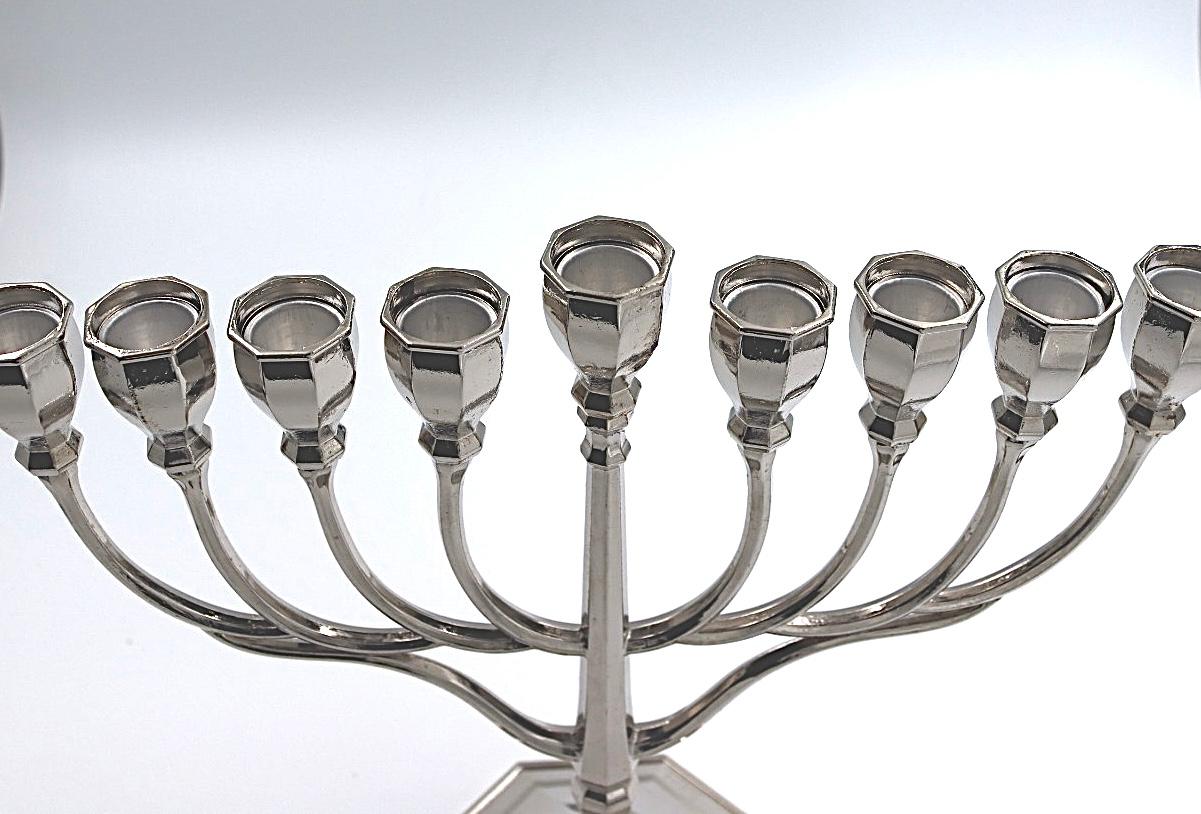 Menorah made of silver plated metal