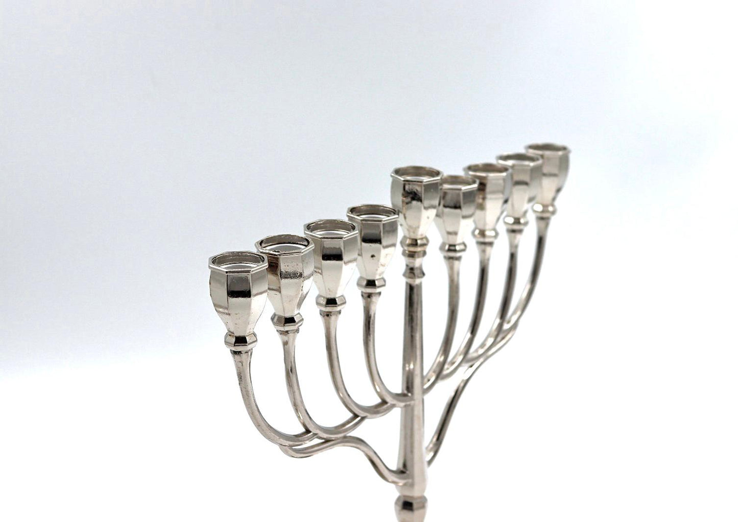 Menorah made of silver plated metal