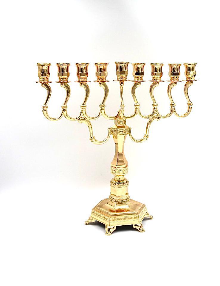 Luxurious gold-plated Menorha