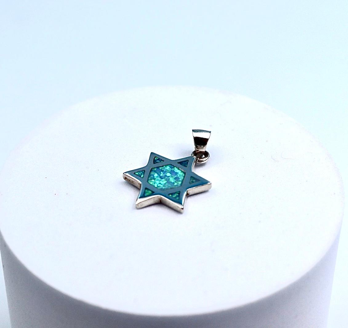 Star of David pendant with opal.