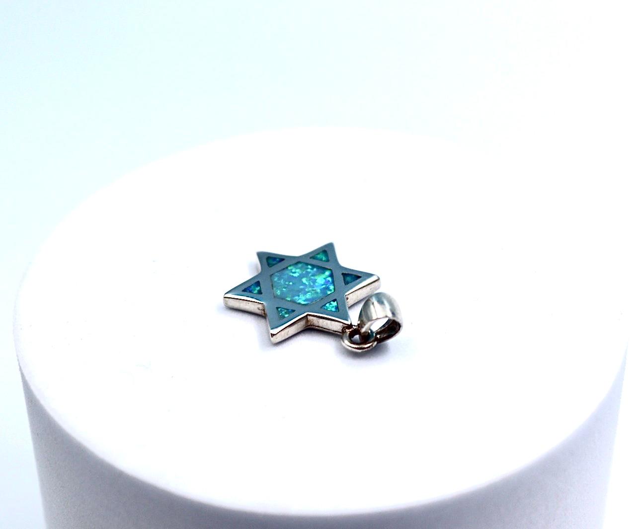 Star of David pendant with opal.