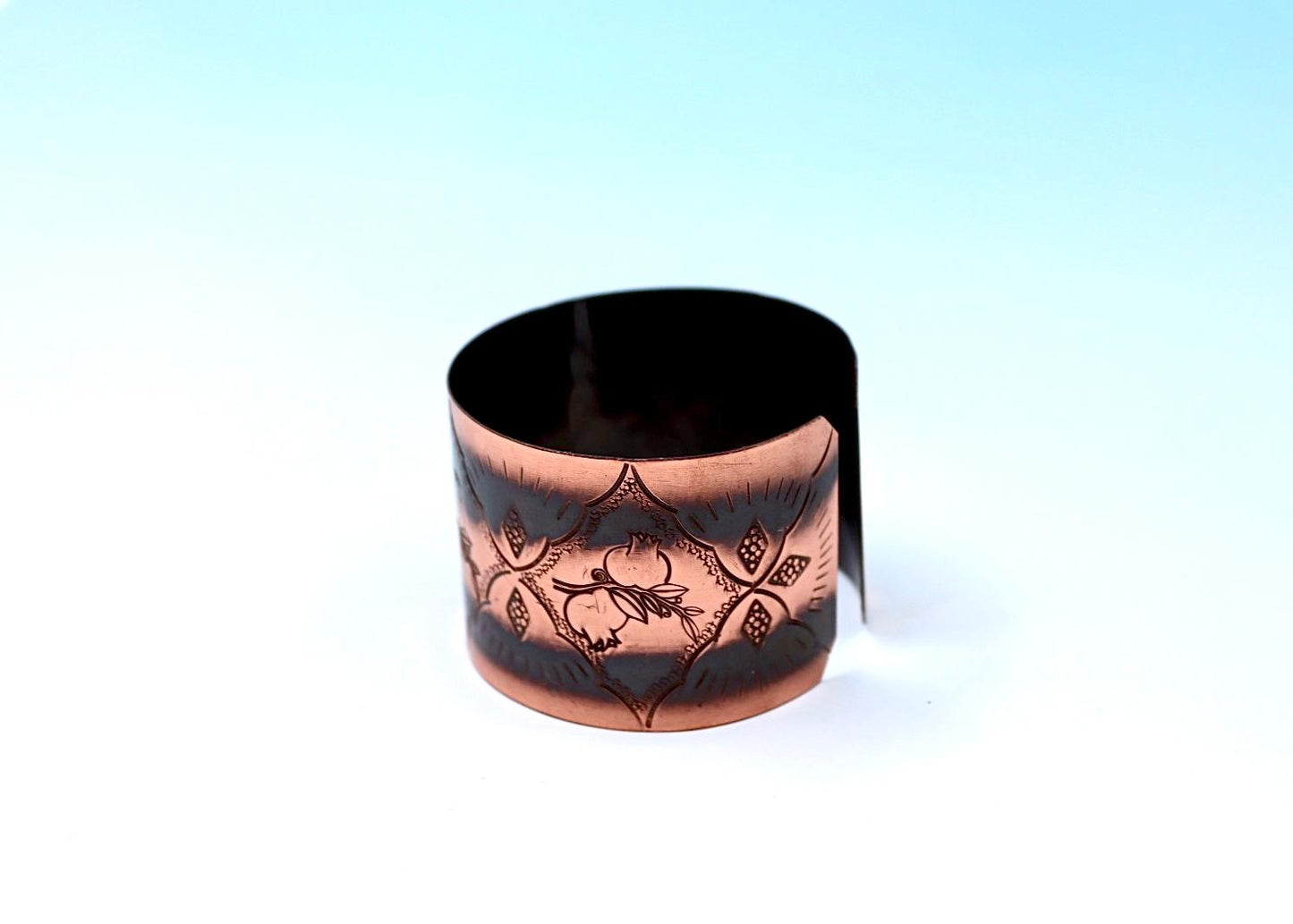 Oxides copper bracelet with pomegranates