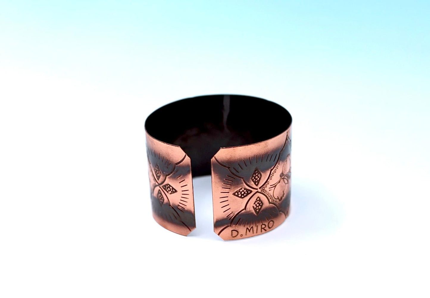 Oxides copper bracelet with pomegranates