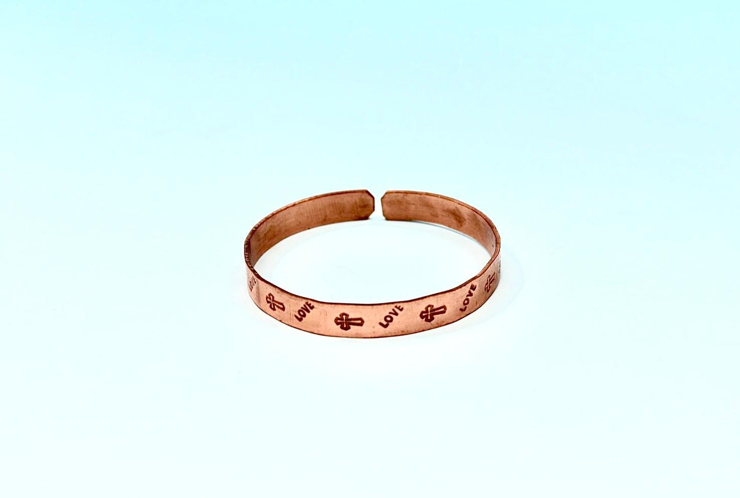 copper bracelet with cross