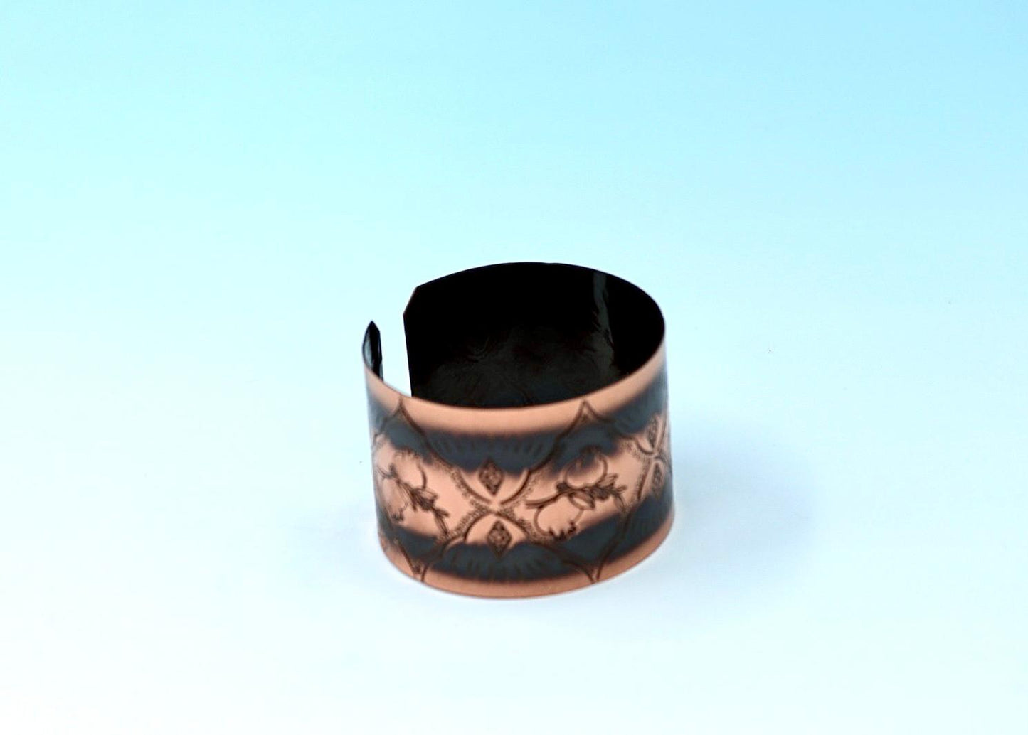 Handmade oxides copper bracelet, with Pomegranates design