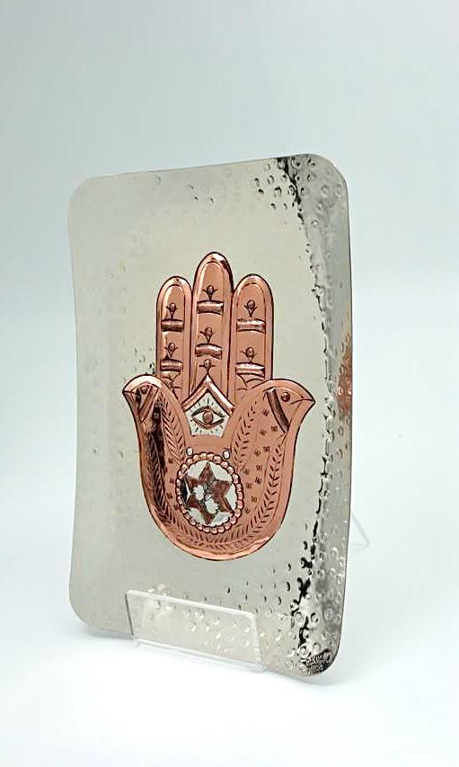 Handcrafted copper and silver Hamsa