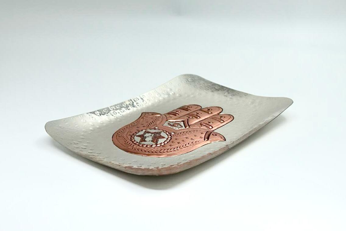 Handcrafted copper and silver Hamsa