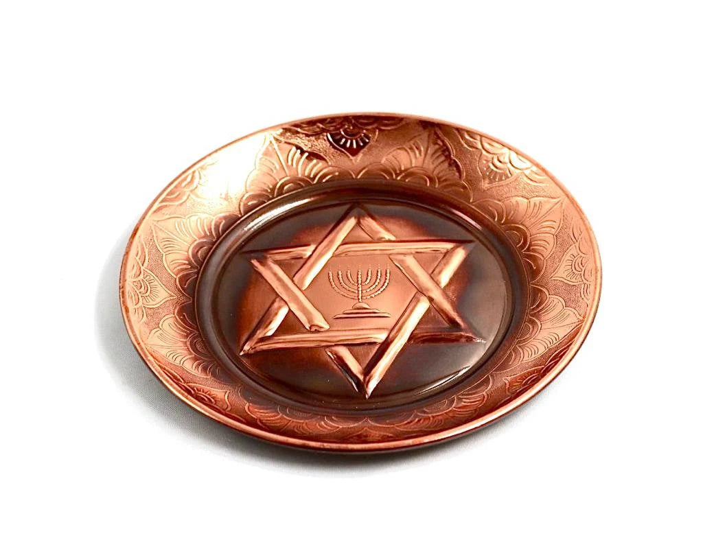 Copper plate with Star of David.