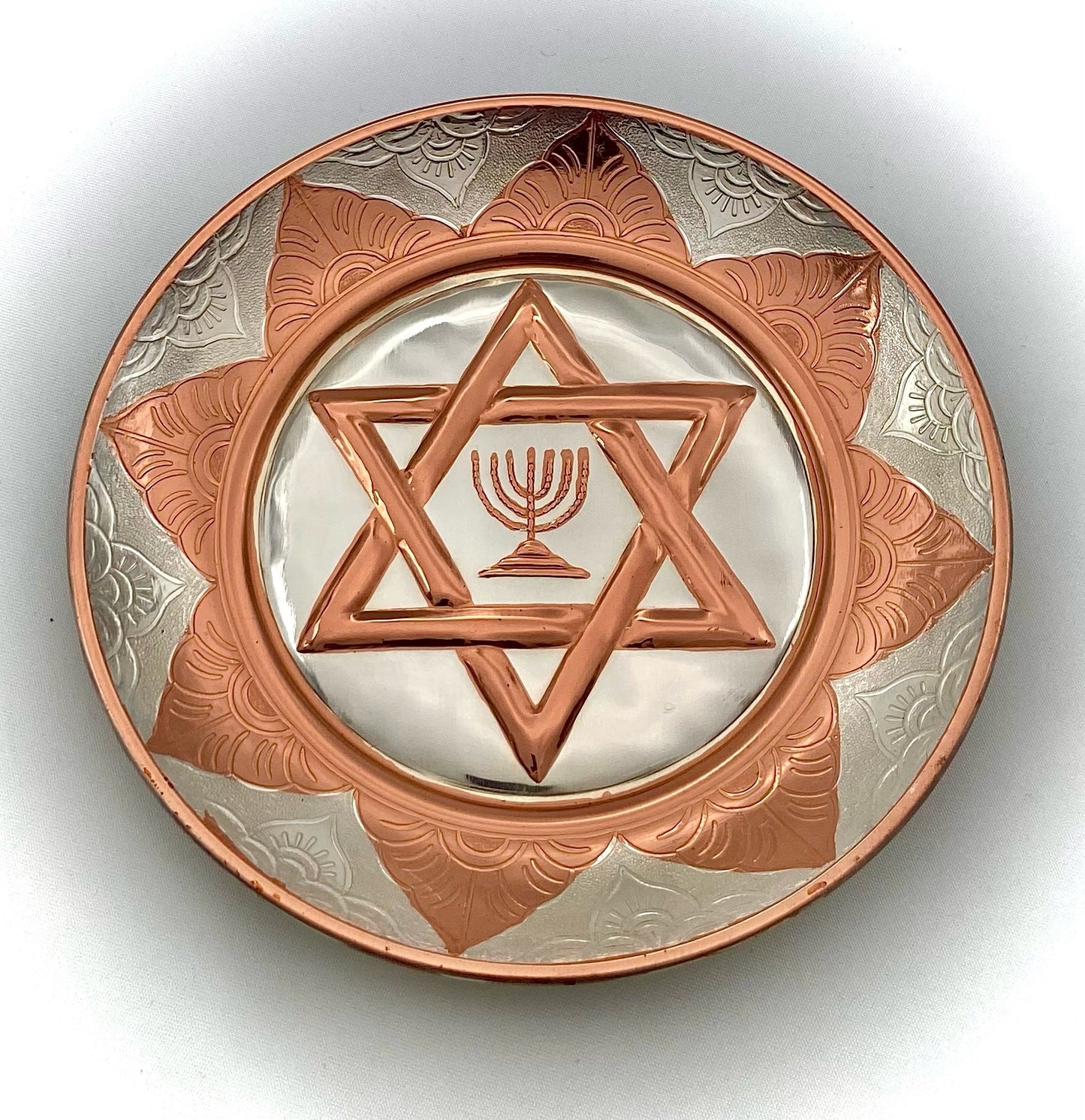 Copper plate with Star of David.