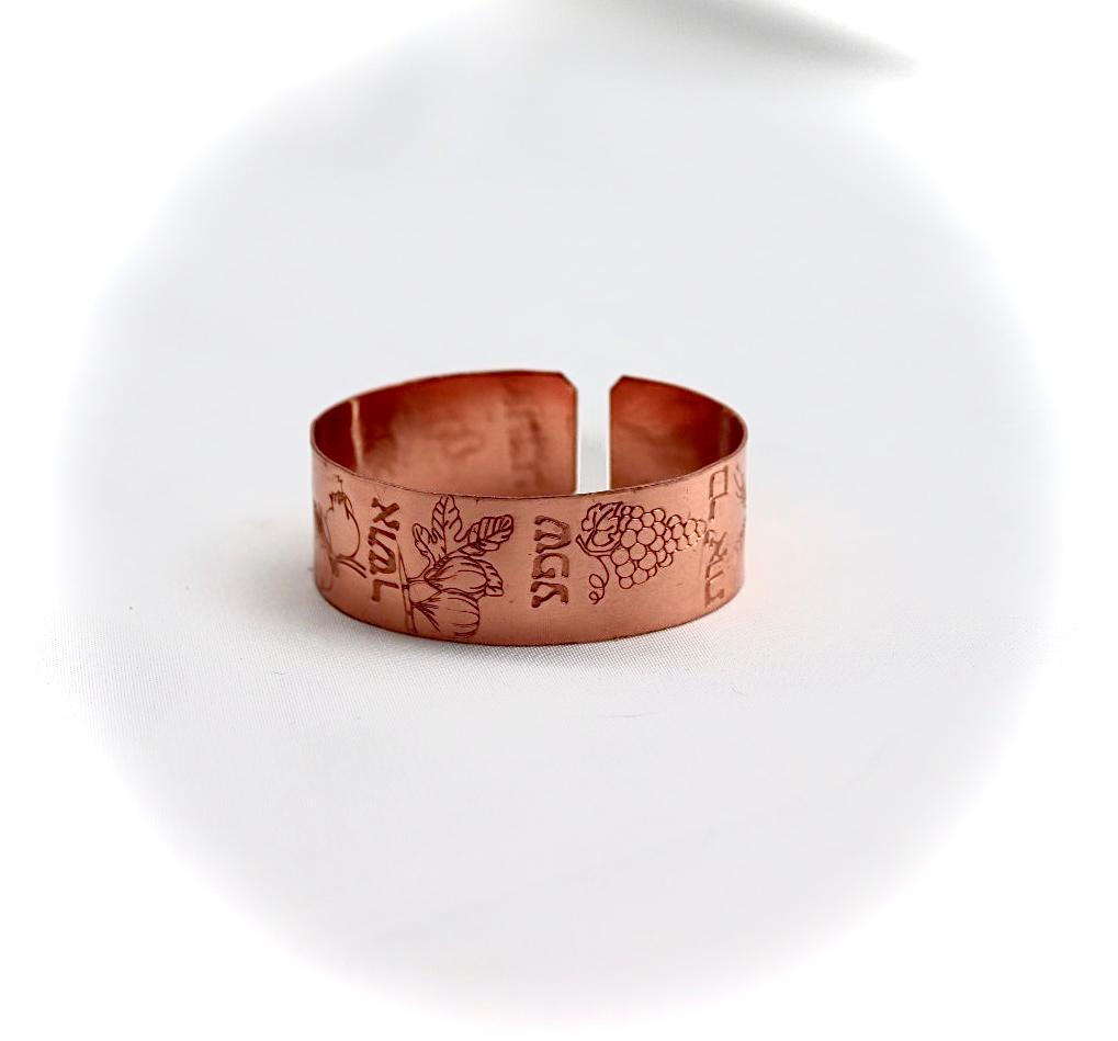 copper bracelet with seven species