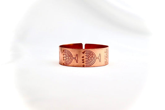 copper bracelet with Menorah