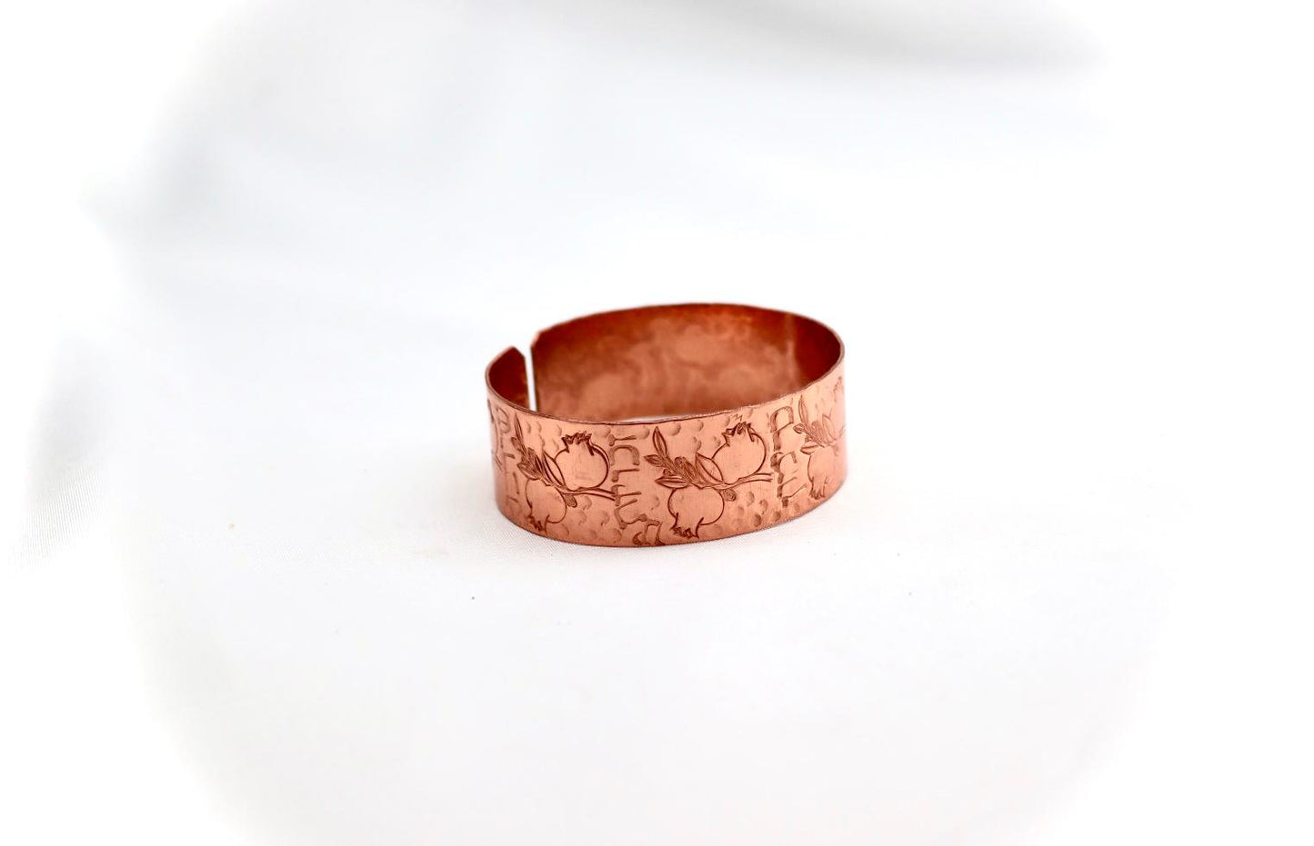 copper bracelet with pomegranate