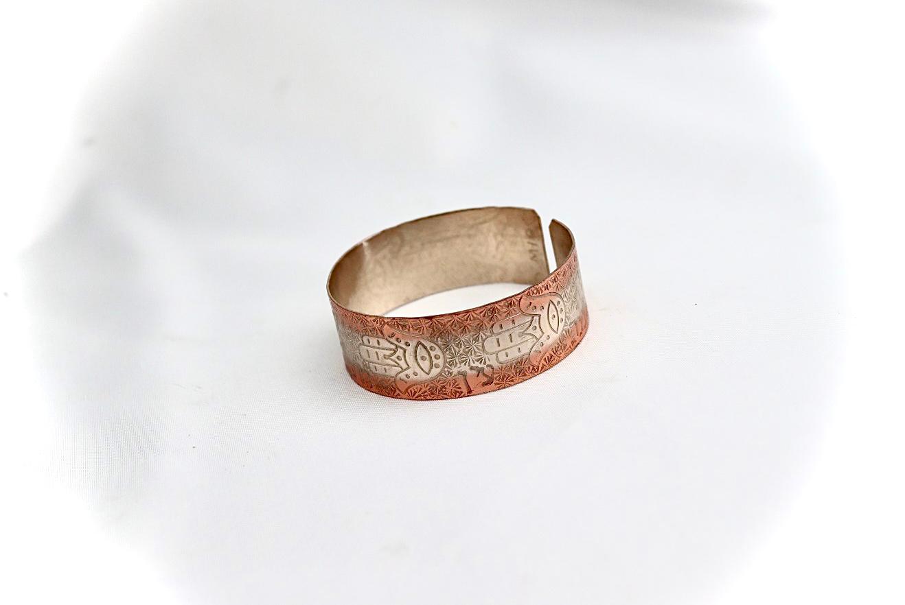 Copper bracelet with hamsah