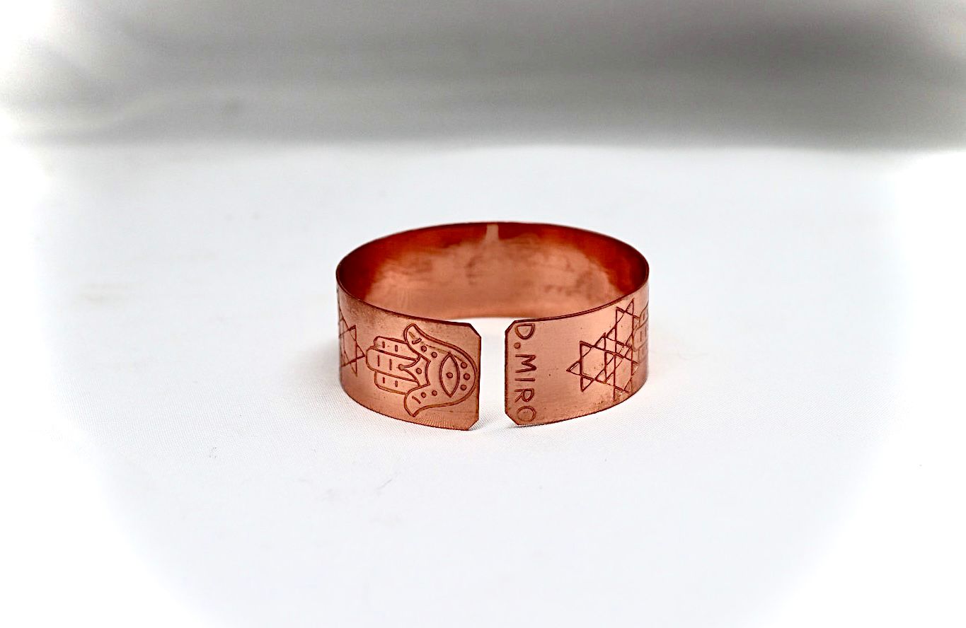 copper bracelet hamsa and David star