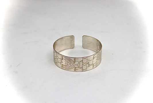 copper bracelet with Menorah and star of David