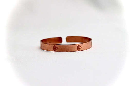 copper bracelet  with a diamond shaped