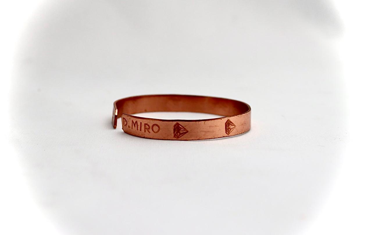 copper bracelet  with a diamond shaped