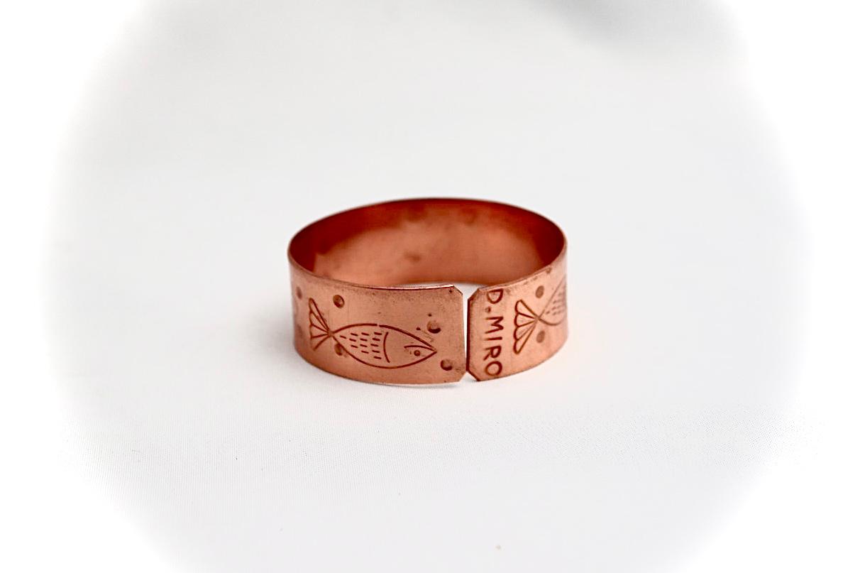 copper bracelet hamsa and fish