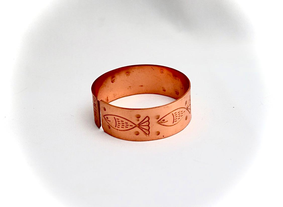 copper bracelet with fish