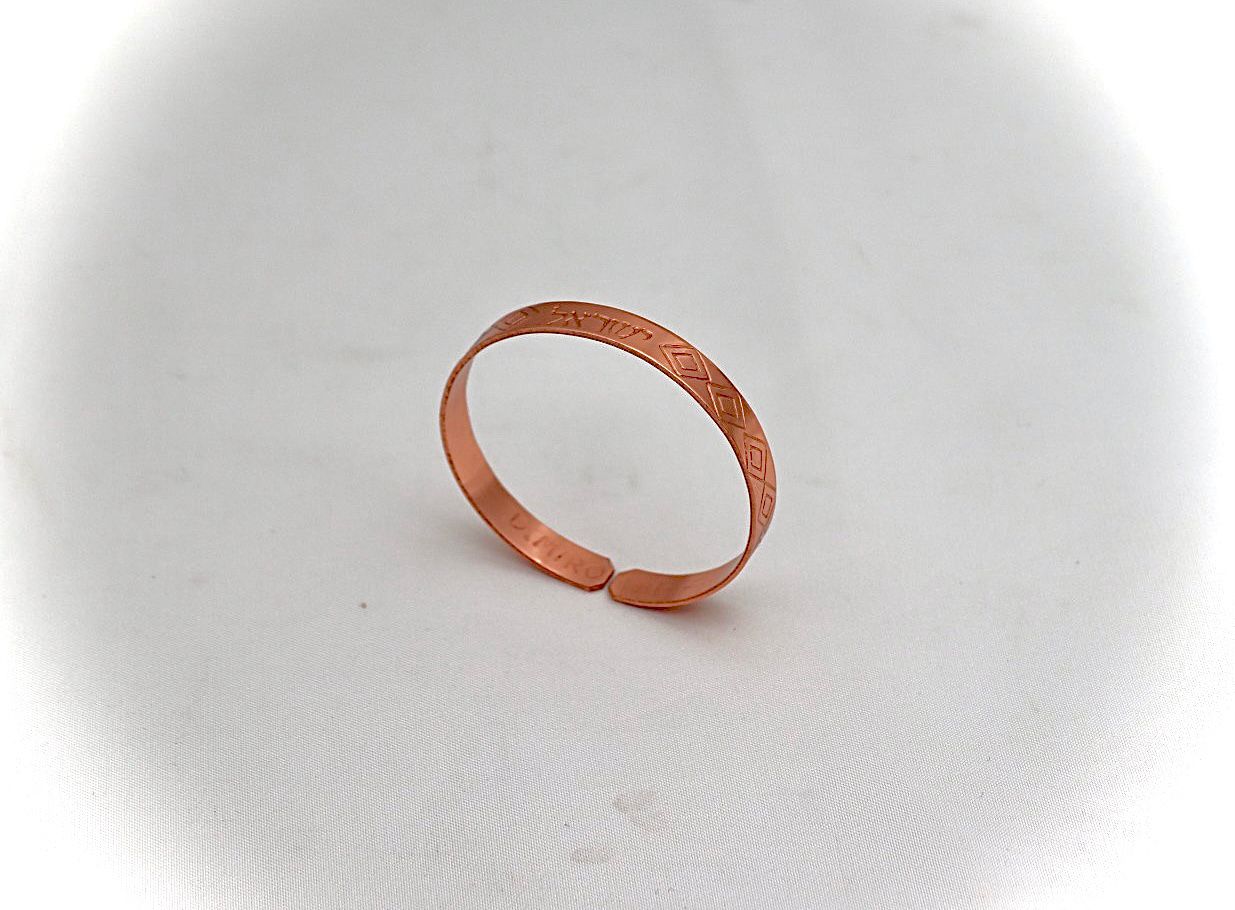 Narrow Copper bracelet  ״Israel״