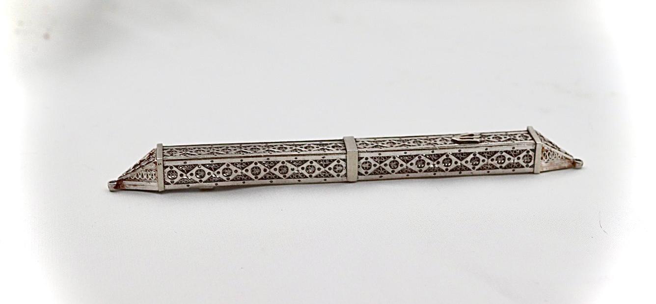 filigree yemenite silver mezuza