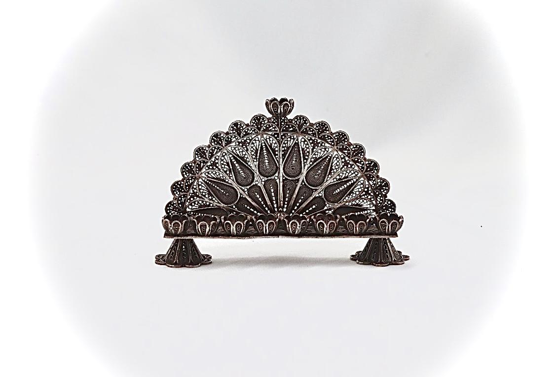 filigree silver Menorah