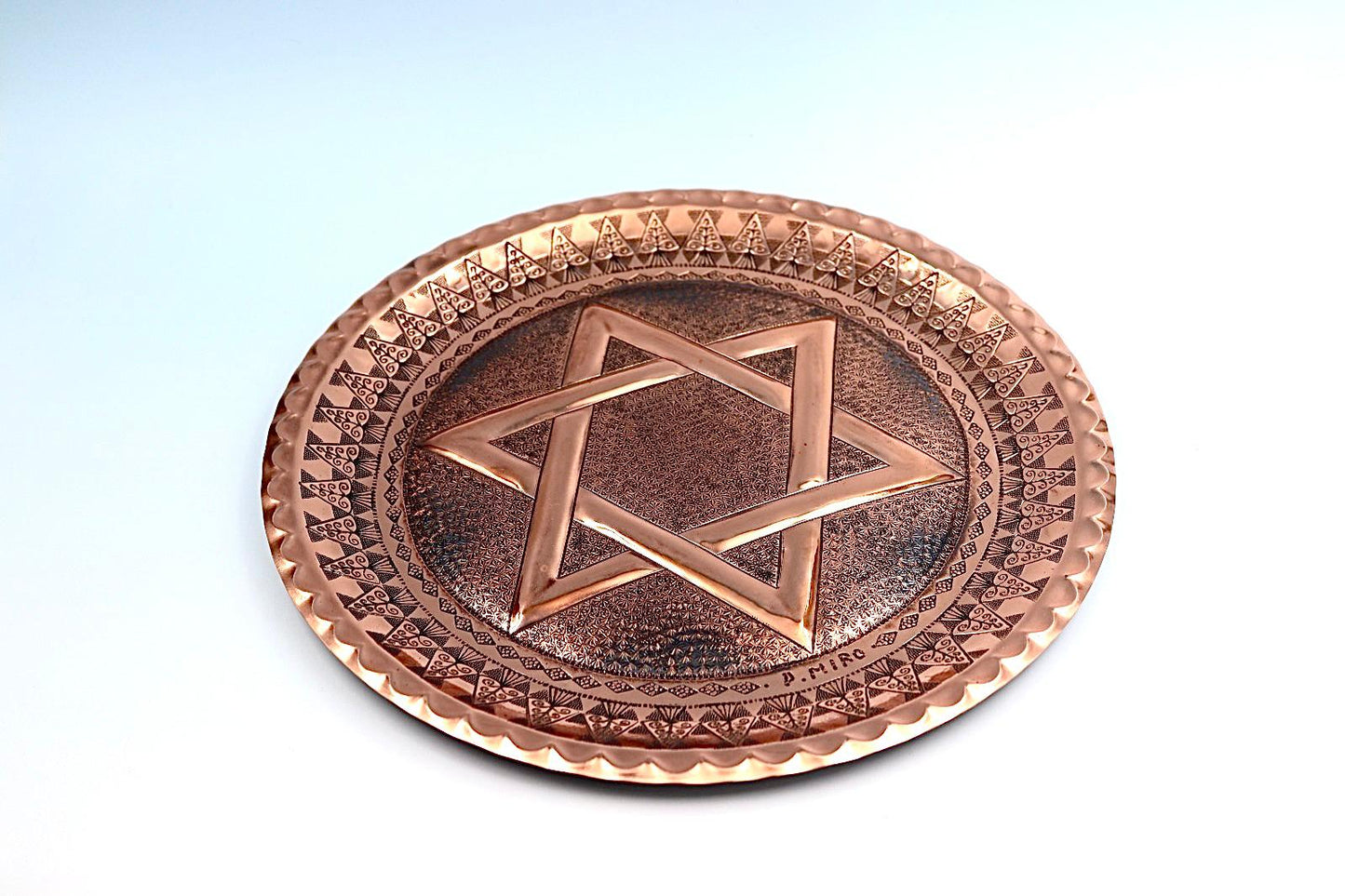 Handmade copper hammered Star of David by David Miro