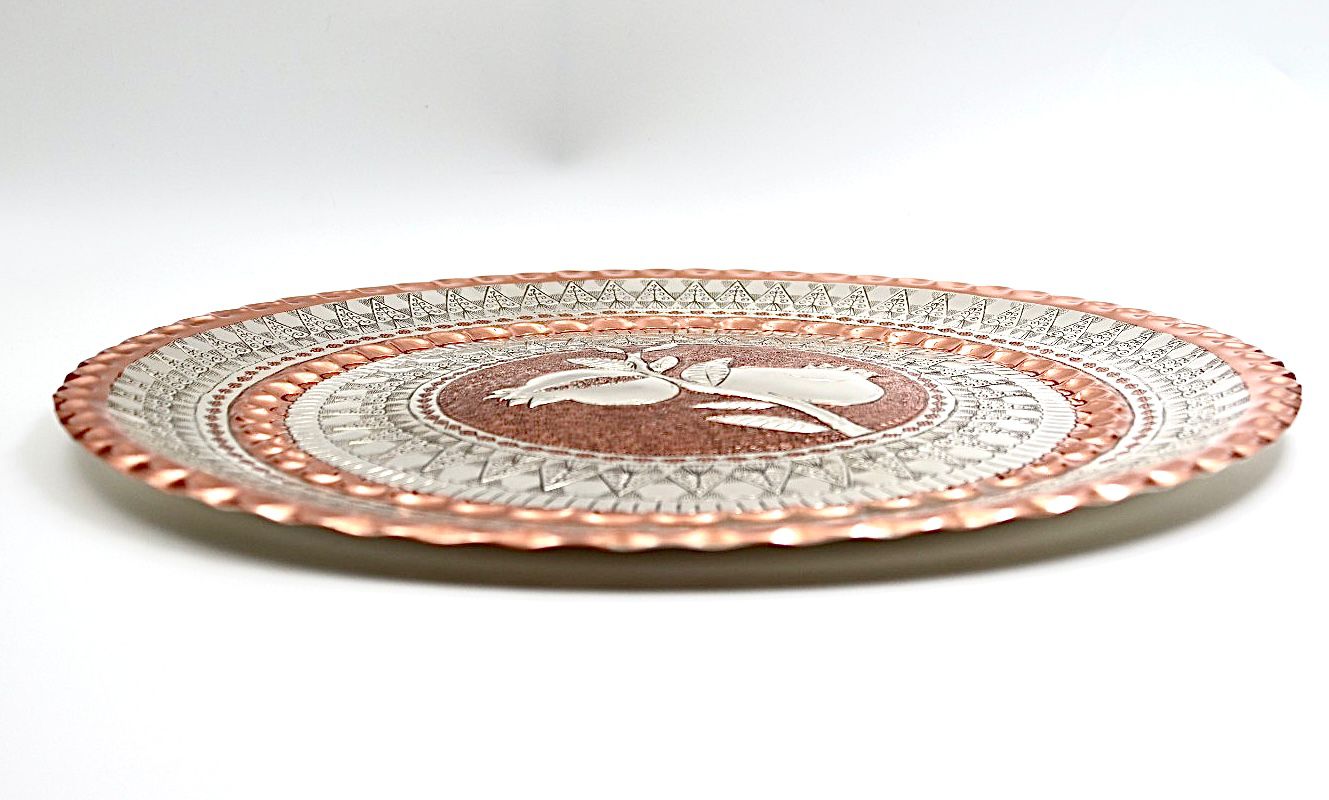 A unique handwork on copper with silver of pomegranates