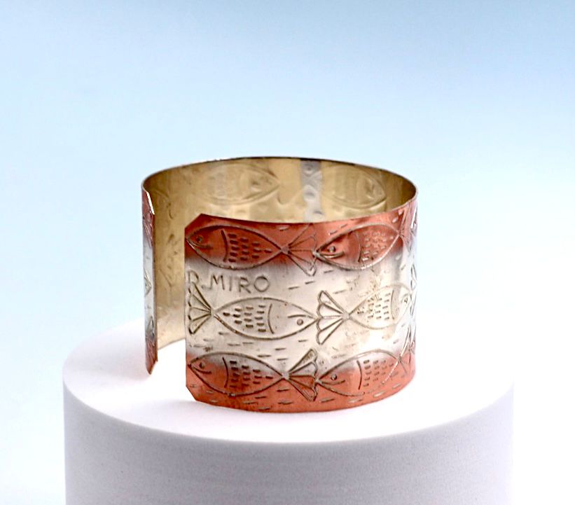 Copper and silver bracelet with Fish design