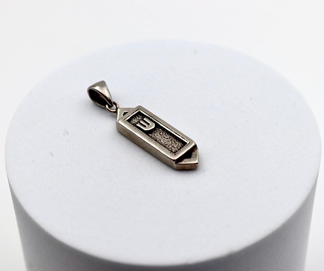 Sterling  silver Mezuzah pendant