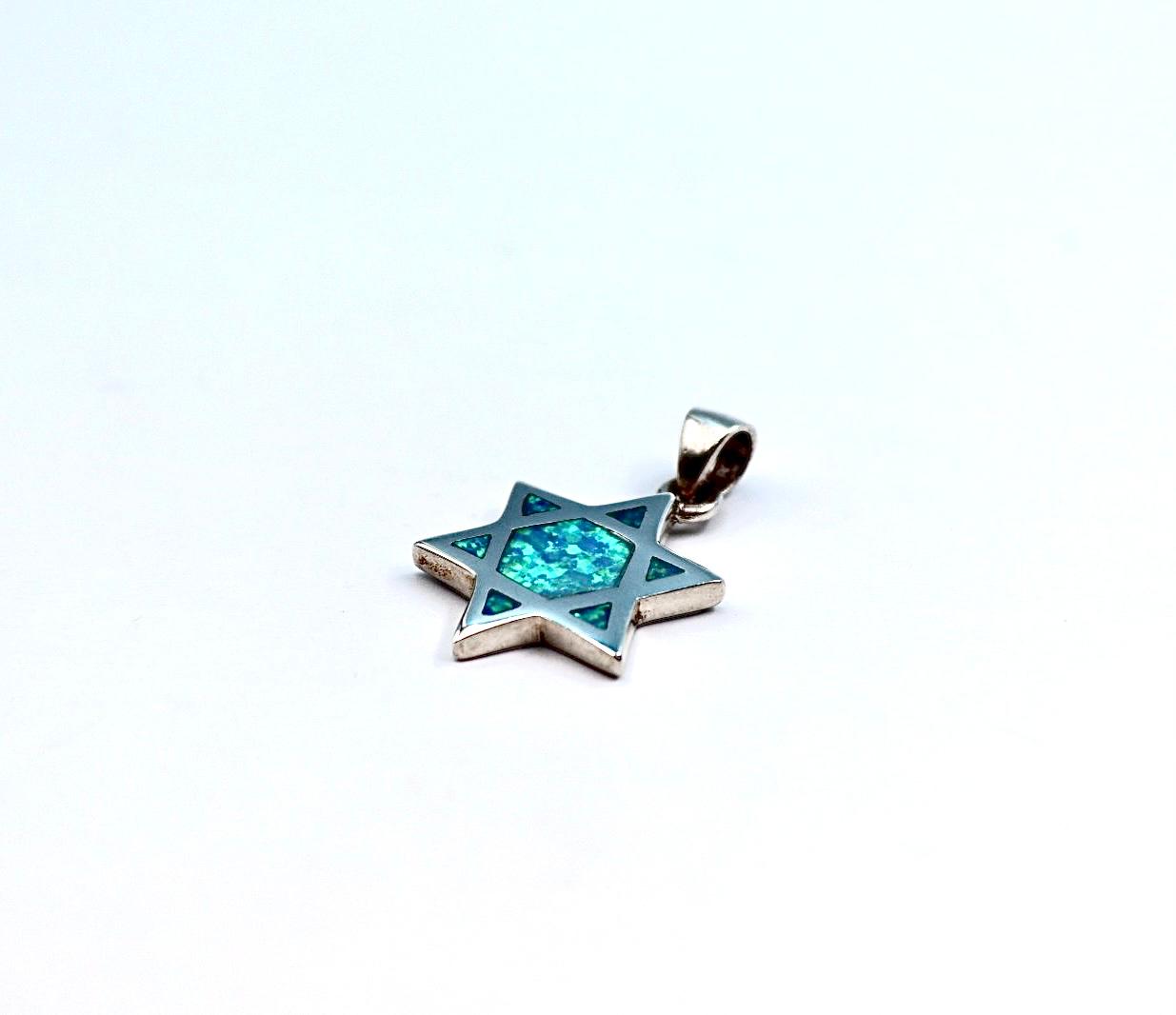 Star of David pendant with opal.