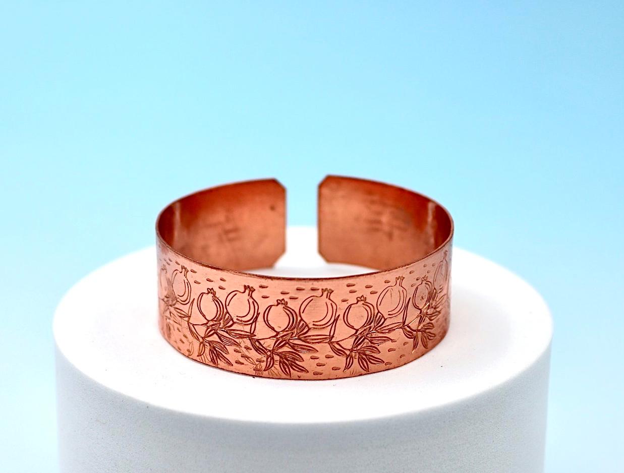 copper bracelet - pomegranate