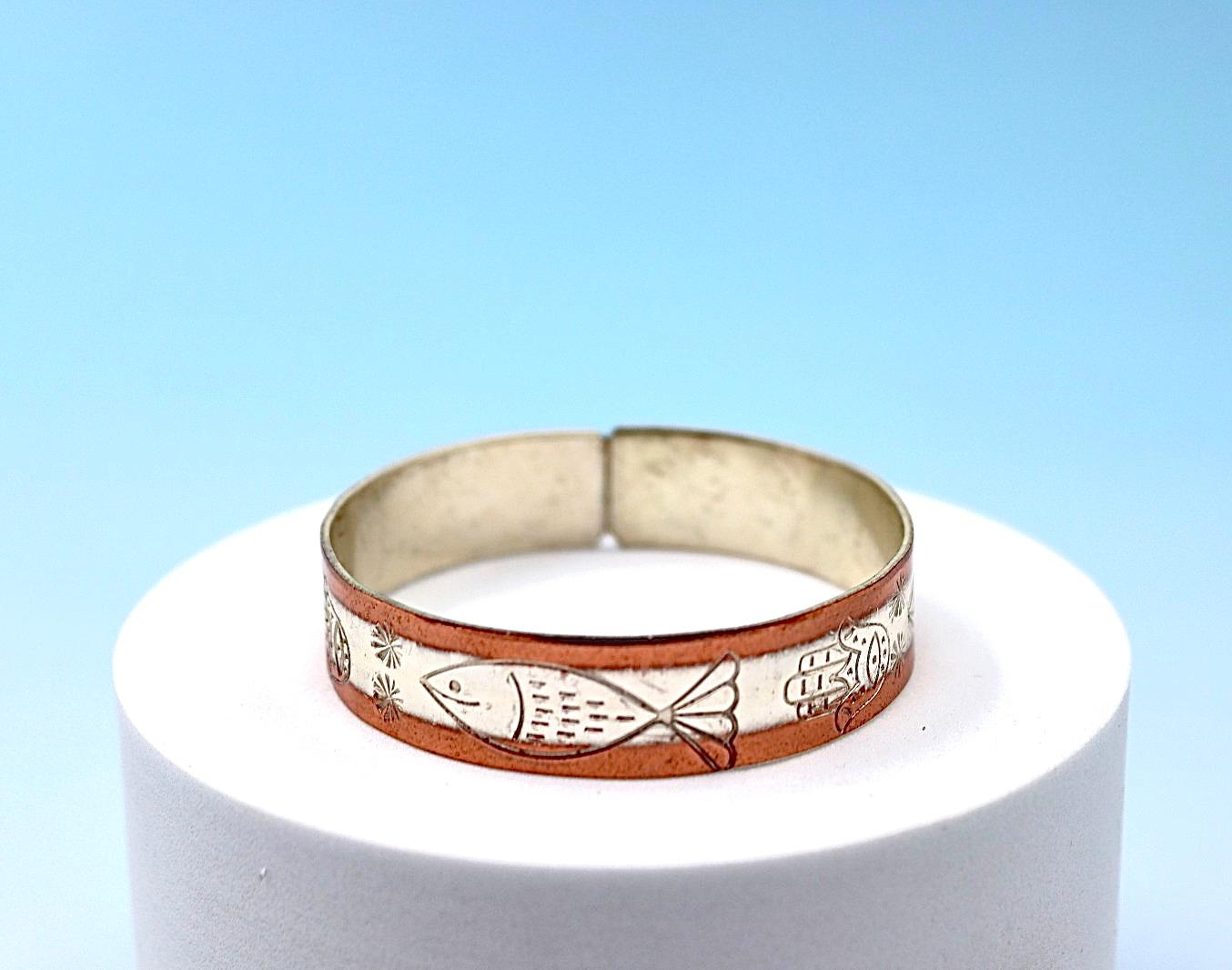 Hand made copper and silver bracelet with unique design