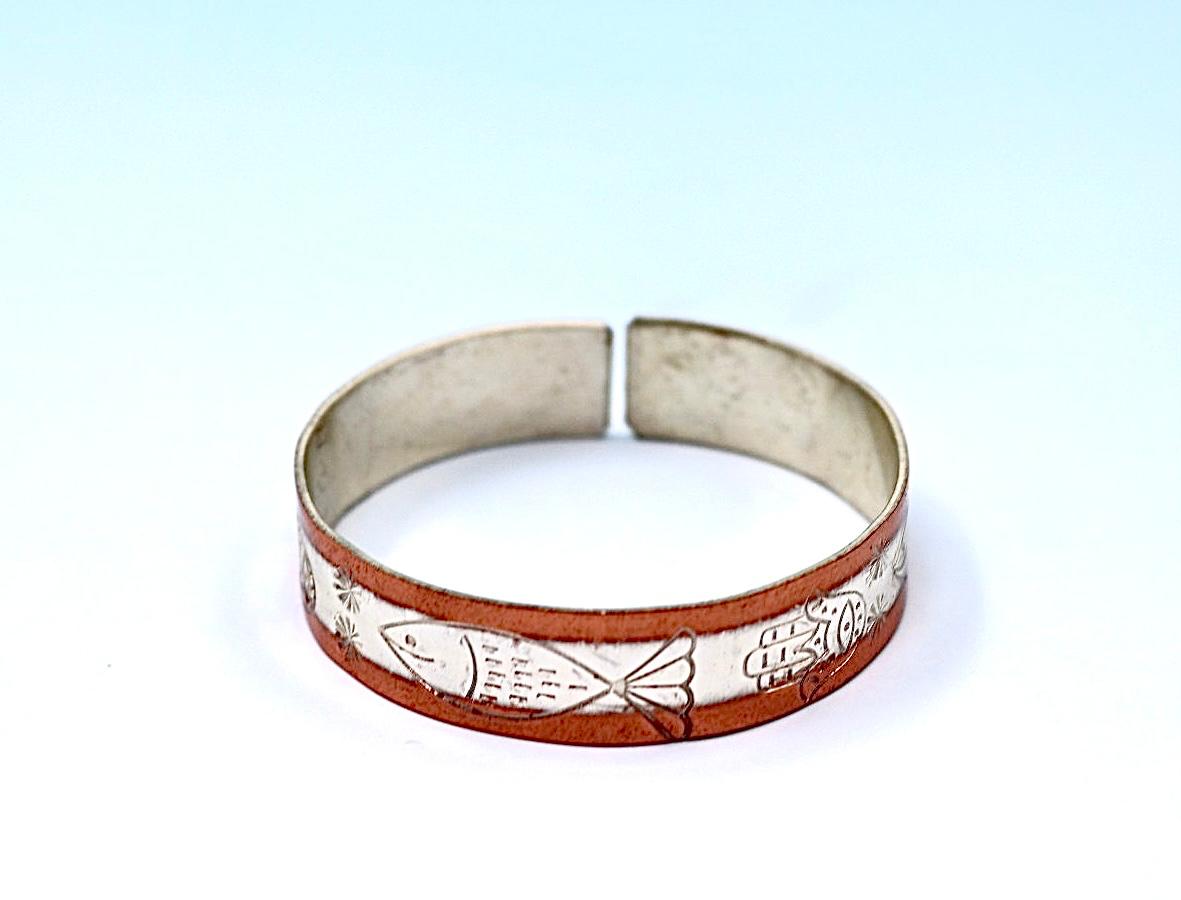 Hand made copper and silver bracelet with unique design