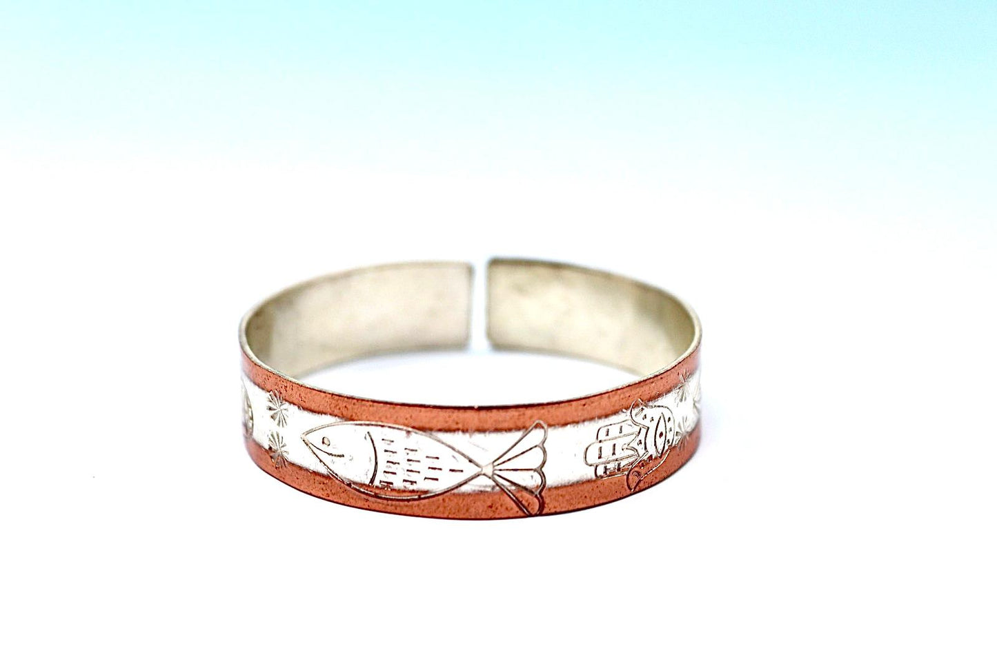 Hand made copper and silver bracelet with unique design