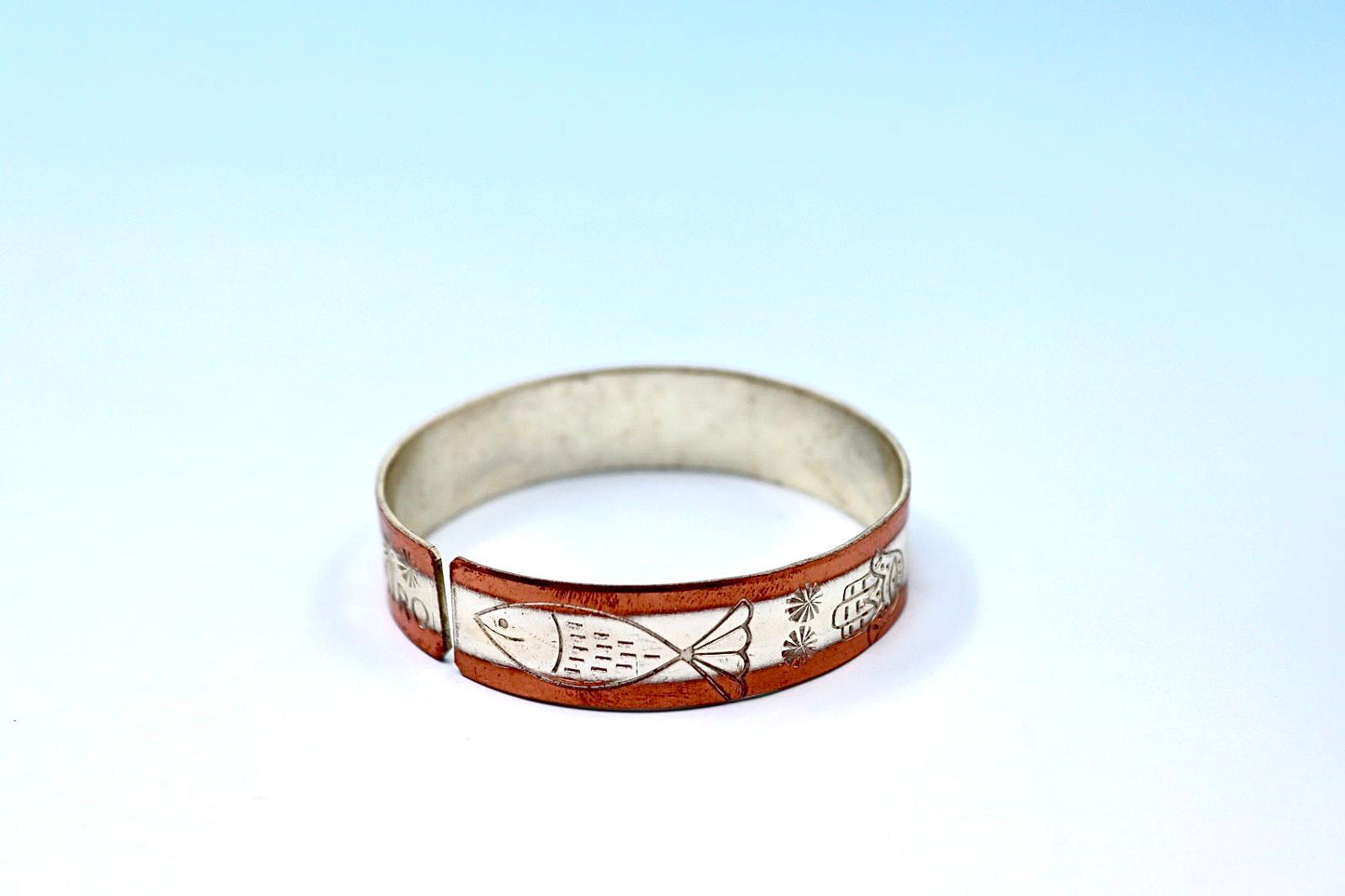 Hand made copper and silver bracelet with unique design