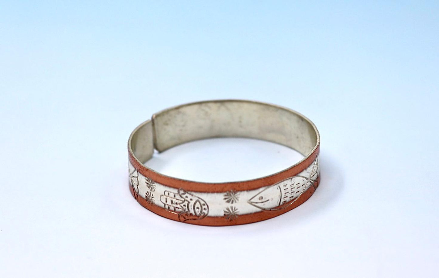 Hand made copper and silver bracelet with unique design