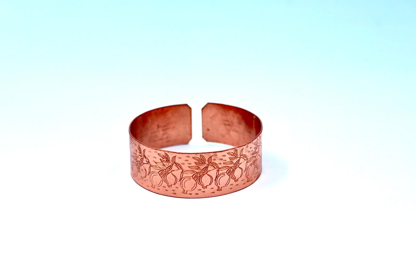 copper bracelet with pomegranate