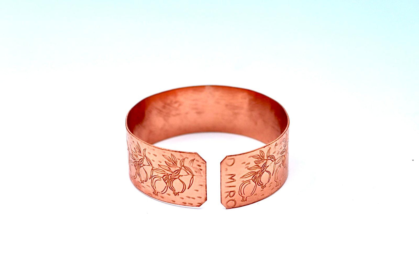 copper bracelet with pomegranate