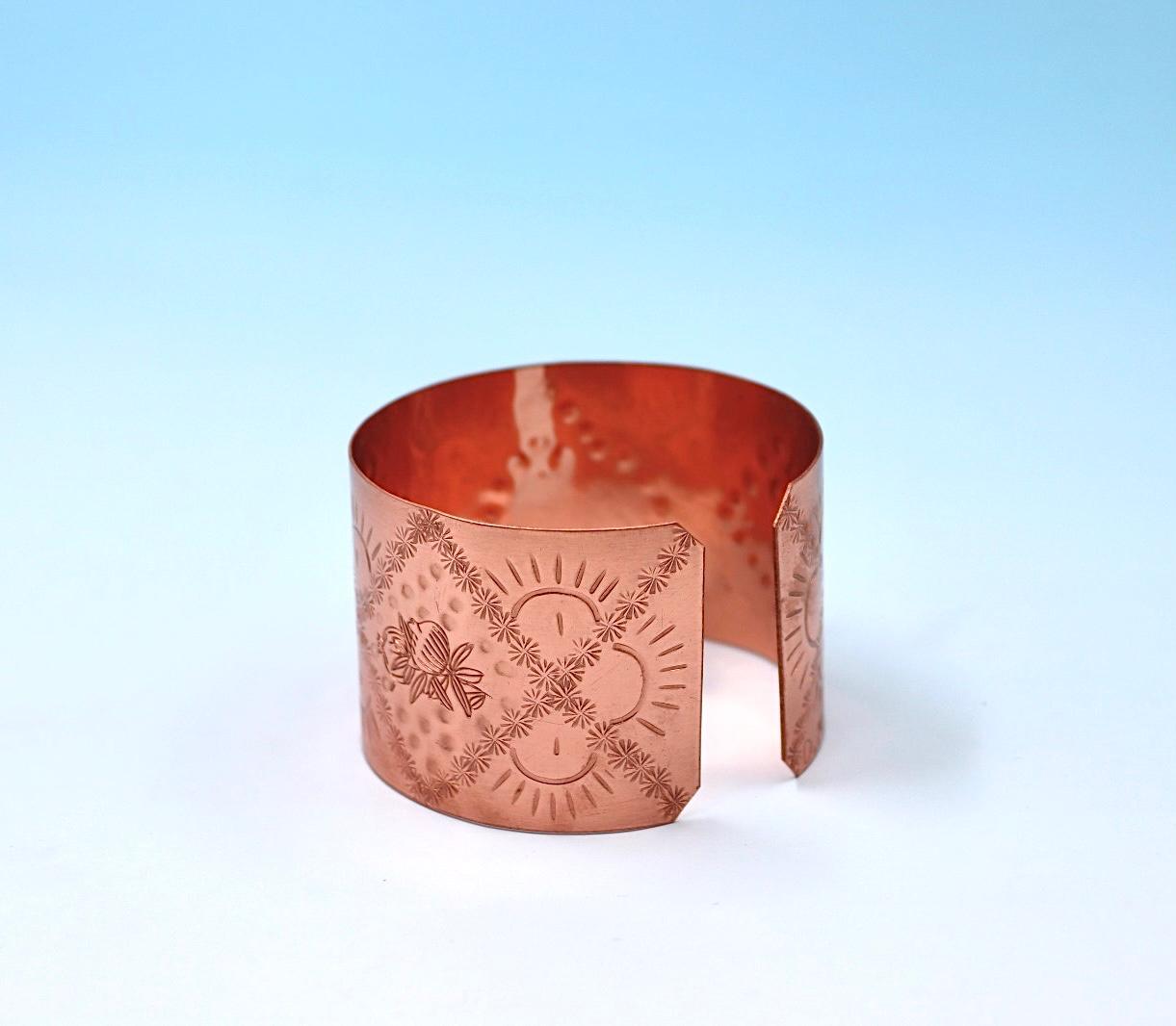 copper bracelet with pomegranates