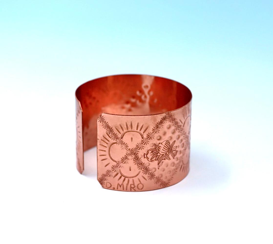 copper bracelet with pomegranates