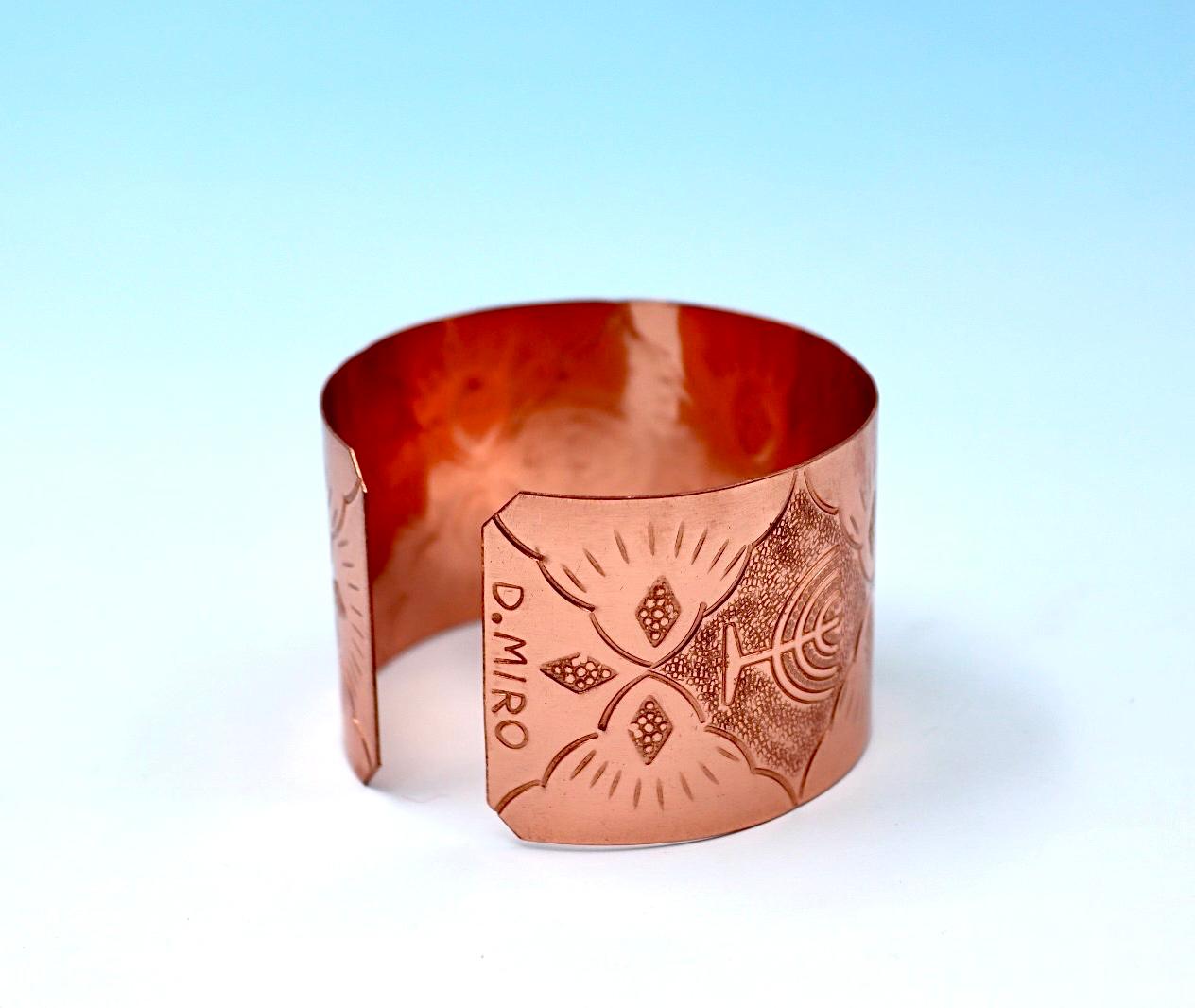 copper bracelet with The Menorah