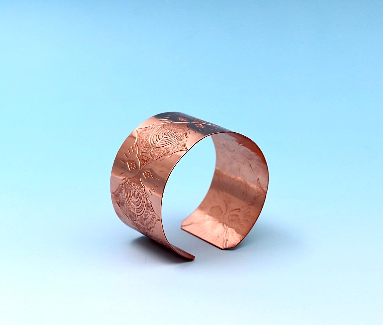 copper bracelet with The Menorah